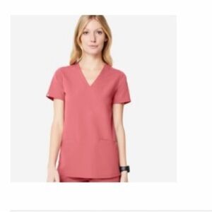Figs Short Sleeve V-Neck Top - Quartz PO#1483